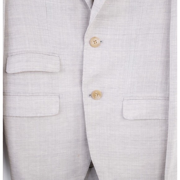 Scabal Mens Sport Coat Jacket Blazer Sz 34R Wool Finest Cloth Two Button Beige - Picture 3 of 14
